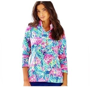 Lilly Pulitzer Windsor Popover pullover in the "Flamenco Beach" print M